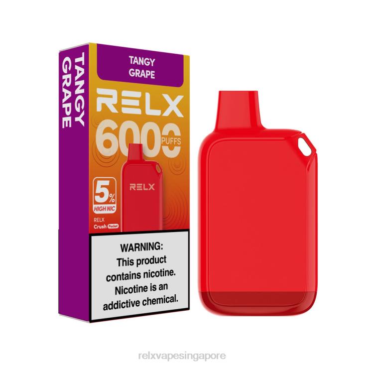 Relx Flavors Pods B6X6D27 RELX Crush Pocket 6000 5% High Nic Tangy Grape
