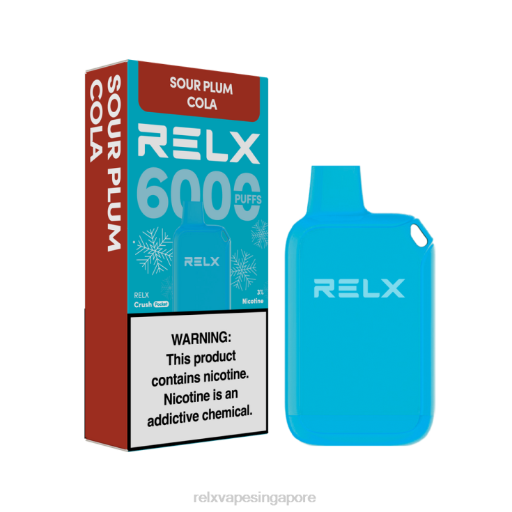 Relx Pods For Sale B6X6D19 RELX Crush Pocket 6000 Icy Sour Plum Cola