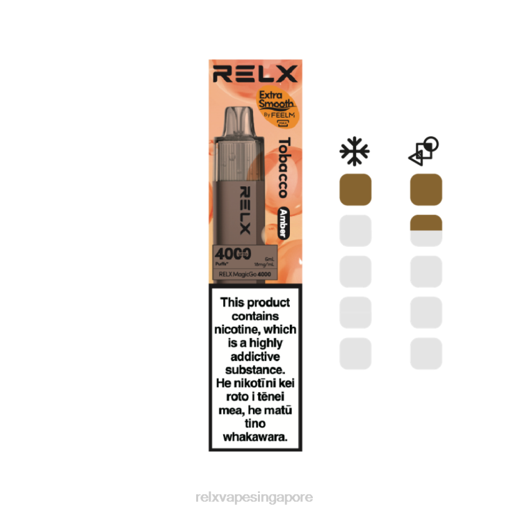 Relx Pods Online B6X6D5 RELX MagicGo 4000 Disposable Vape Tobacco (Amber)